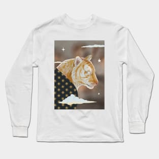 Mythical Red Tiger with Celestial Elements Long Sleeve T-Shirt